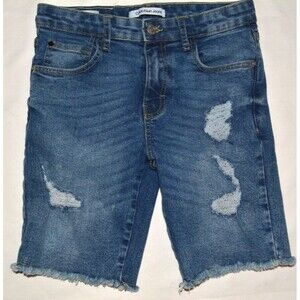 Calvin Klein Girl's Jeans Denim Shorts, Slim Fit, Sz 14 Distressed, Cut Off